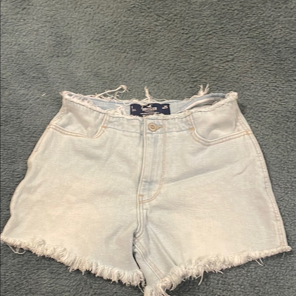 Hollister Blue Jean Shorts with Frayed Hem